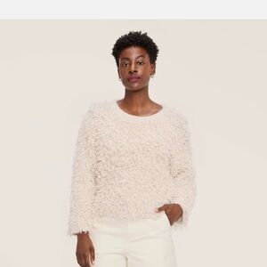 Woolrich Women's Loopy Yarn Crewneck Pullover Sweater Cream 1X